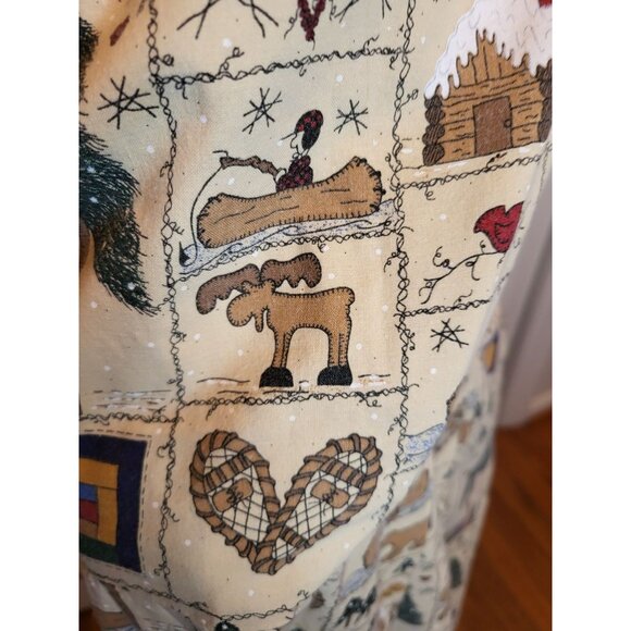 Vintage 90s Handmade Christmas Dress/Jumper S Custom Primitive Winter Cottage - Picture 6 of 9